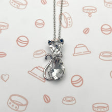 Load image into Gallery viewer, Pink Gemstone Cat Necklace