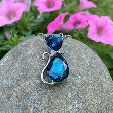 Load image into Gallery viewer, Pink Gemstone Cat Necklace