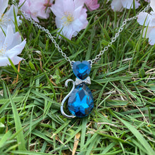 Load image into Gallery viewer, Pink Gemstone Cat Necklace