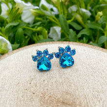 Load image into Gallery viewer, Sky Blue Gemstone Paw Earrings