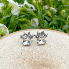 Load image into Gallery viewer, Sky Blue Gemstone Paw Earrings