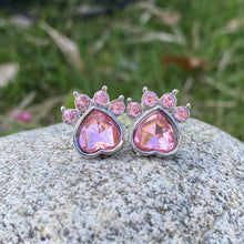 Load image into Gallery viewer, Sky Blue Gemstone Paw Earrings
