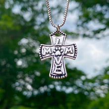 Load image into Gallery viewer, Paw Mom Love Cross Necklace