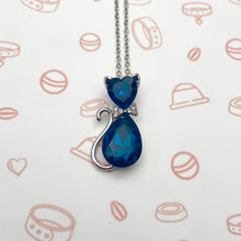 Load image into Gallery viewer, Pink Gemstone Cat Necklace