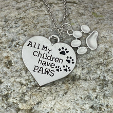 Load image into Gallery viewer, All My Children Have Paws Necklace