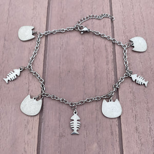 Cat and FishBone Anklet