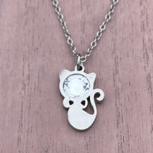 Load image into Gallery viewer, Cat Gemstone Necklace
