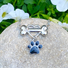 Load image into Gallery viewer, Dangling Heart Paw Necklace