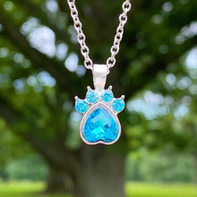 Load image into Gallery viewer, White Gemstone Paw Necklace