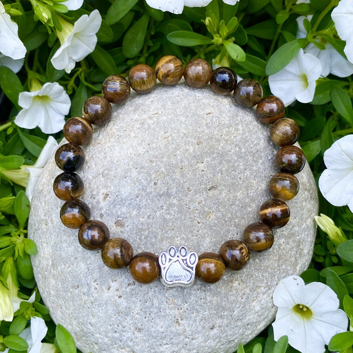 Tiger's Eye Stone Paw Bracelet