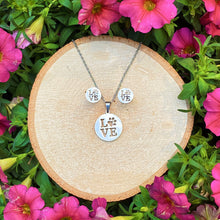 Load image into Gallery viewer, Love Paw Print Necklace and Earrings Set