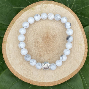 White Turquoise Stone Paw Bracelet