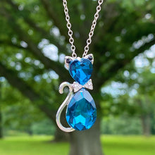 Load image into Gallery viewer, Royal Blue Gemstone Cat Necklace