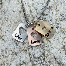 Load image into Gallery viewer, Live Love Rescue Charm Necklace