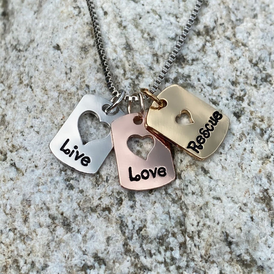 Live Love Rescue Charm Necklace