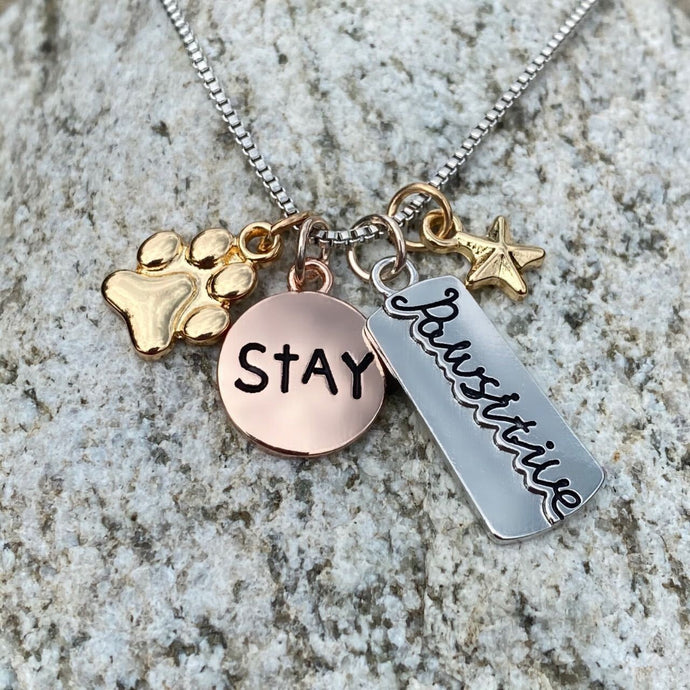 Stay Pawsitive Charm Necklace