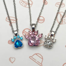 Load image into Gallery viewer, Sky Blue Gemstone Paw Necklace
