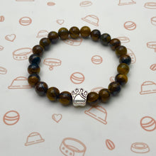 Load image into Gallery viewer, Tiger&#39;s Eye Stone Paw Bracelet