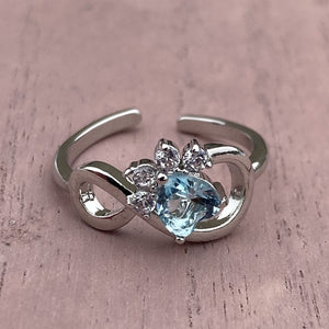 Paw Infinity Adjustable Ring