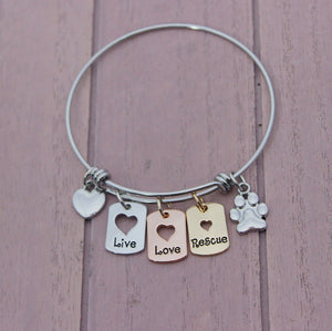 Live Love Rescue Bangle Bracelet