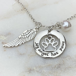 My Angel Has Paws Necklace