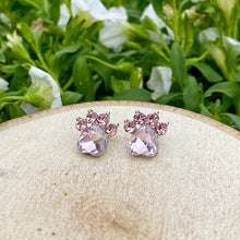 Load image into Gallery viewer, Pink Paw Gemstone Earrings