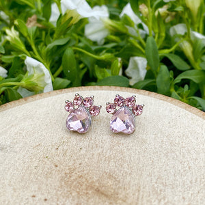 Pink Paw Gemstone Earrings