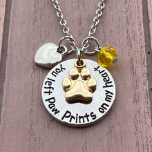 Load image into Gallery viewer, Paw Prints On My Heart Necklace
