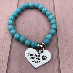 You Had Me at Woof Turquoise Bracelet
